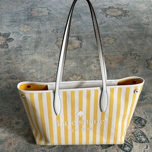 Kate Spade Street Tote ✨ Yellow & White Summer Stripes